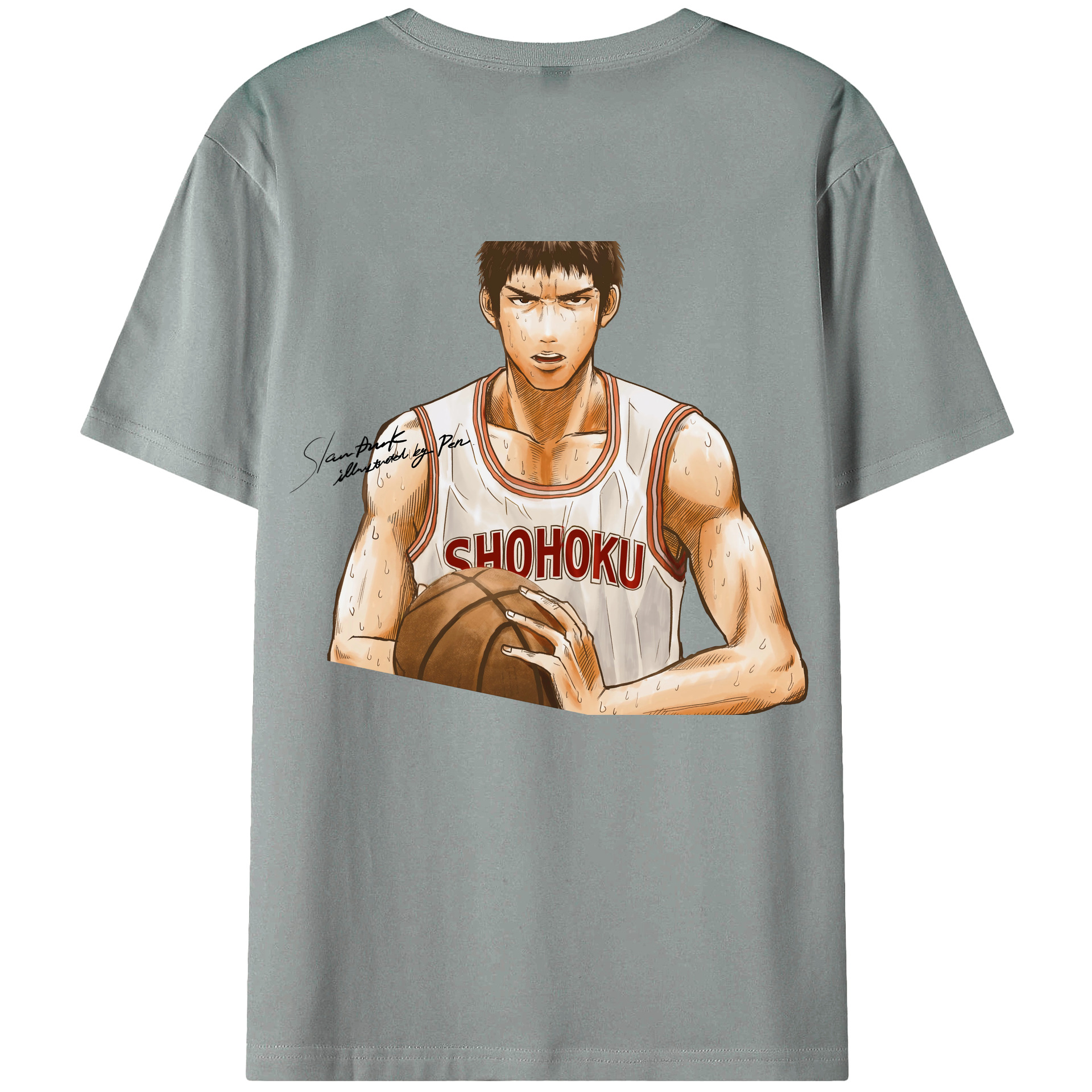 （画像用） SLAM DUNK／スラムダンク 綿100％ メンズ半袖Tシャツ（バックプリント） 通気性